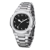 Globe Traveller Arabic — Silver Case, Black Dial, Arabic Numeral Dial, Steel Bracelet