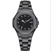 Globe Traveller Arabic — Full Black Edition, Arabic Numeral Dial, Steel Bracelet