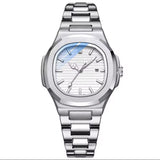 Globe Traveller Steel — Silver Case, White Dial, Stainless Steel Bracelet