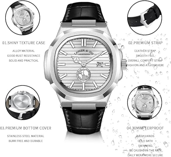 Globe Traveller Classic — Silver Case, White Dial, Black Leather Strap