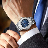 Globe Traveller Steel — Silver Case, Blue Dial, Stainless Steel Bracelet