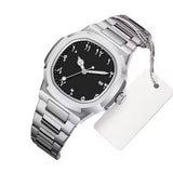 Globe Traveller Arabic — Silver Case, Black Dial, Arabic Numeral Dial, Steel Bracelet