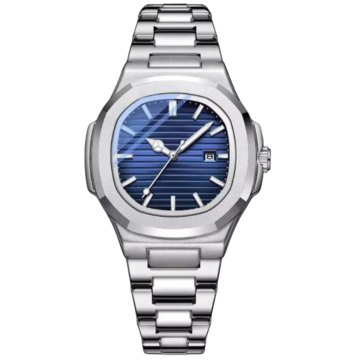Globe Traveller Steel — Silver Case, Blue Dial, Stainless Steel Bracelet